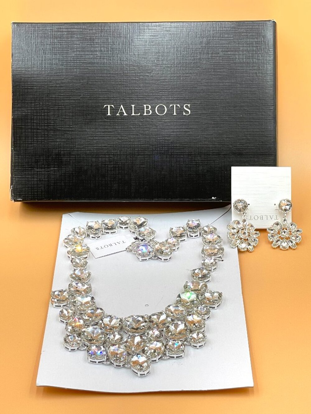 NWT Talbots Sparkle Statement Necklace & Drop Earrings Gift Set - Box Included